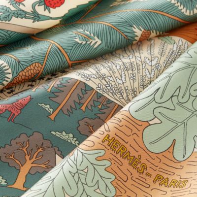 エルメス☆EN DUO PAR スカーフ シルク/ 白/ グリーン エルメス☆EN DUO PAR スカーフ シルク/ 白/ グリーン エルメス